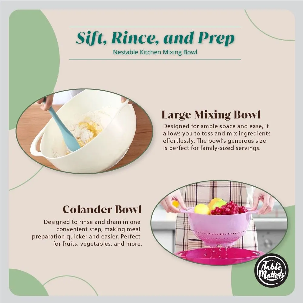 CASA 8pcs Nestable Kitchen Mixing Bowl Collection Set (2 Colours)