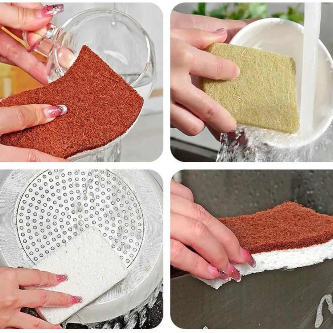 CleanJoy Multi-Use Non-Scratch Sponges (Pack of 4/5) 3 Type - Rectangle|Wave|S-Shaped