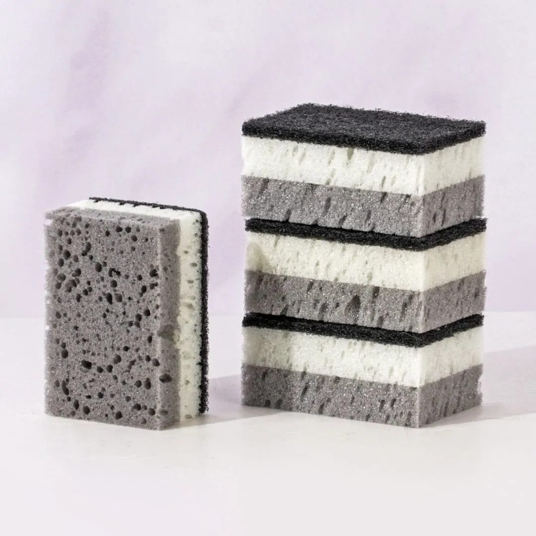 CleanJoy Multi-Use Non-Scratch Sponges (Pack of 4/5) 3 Type - Rectangle|Wave|S-Shaped