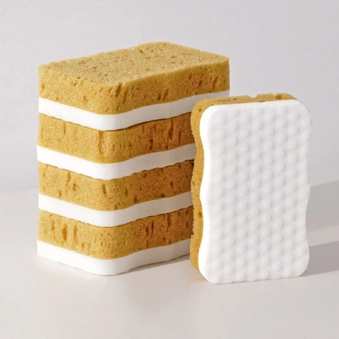CleanJoy Multi-Use Non-Scratch Sponges (Pack of 4/5) 3 Type - Rectangle|Wave|S-Shaped