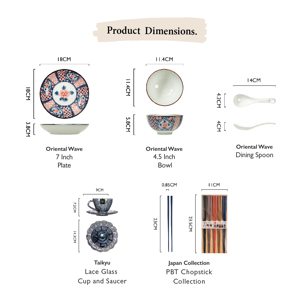 Bundle Deal - 22PCS Oriental Wave Dinner Set