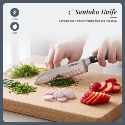 [Table Matters] 'CUISINART' Nitrogen 2-Piece Santoku Knife Set [7in | 5in] Nitrogen-Infused Stainless Steel
