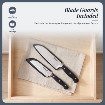 [Table Matters] 'CUISINART' Nitrogen 2-Piece Santoku Knife Set [7in | 5in] Nitrogen-Infused Stainless Steel
