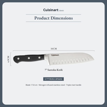 [Table Matters] 'CUISINART' Nitrogen 2-Piece Santoku Knife Set [7in | 5in] Nitrogen-Infused Stainless Steel