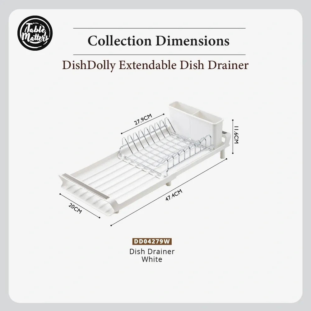 DishDolly Extendable Dish Drainer Rack