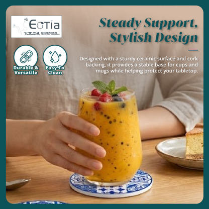 Eotia - 10.8cm Round Glossy 9-Grid Coaster