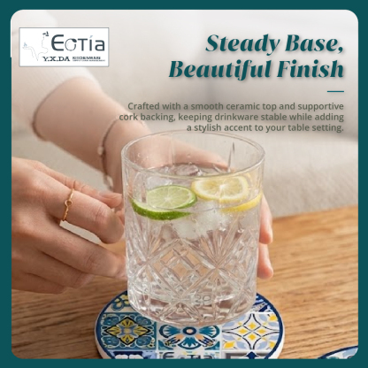Eotia - 10.8cm Round Glossy 9-Grid Coaster