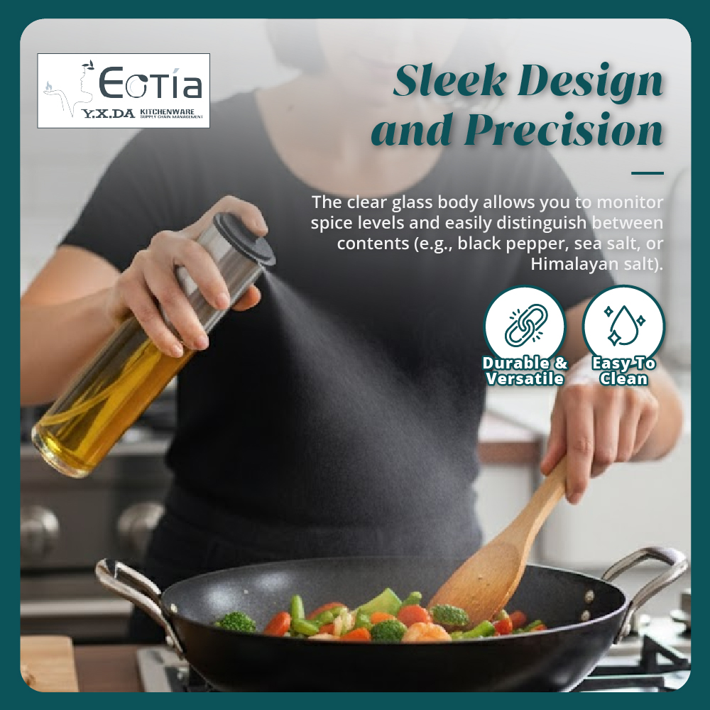 Table Matters - EOTIA Glass Oil Sprayer & Pepper Mill Set [ Glass Oil Sprayer| Pepper Mill Set]