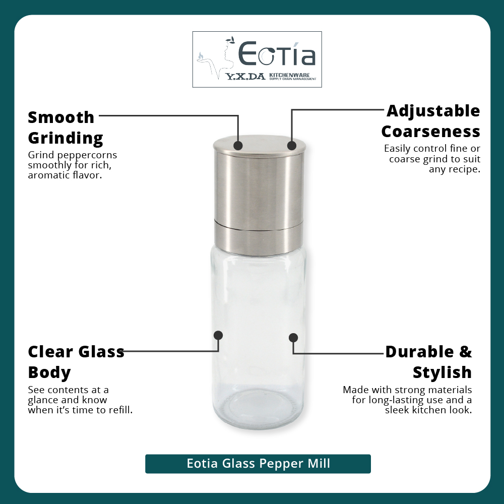 Table Matters - EOTIA Glass Oil Sprayer & Pepper Mill Set [ Glass Oil Sprayer| Pepper Mill Set]