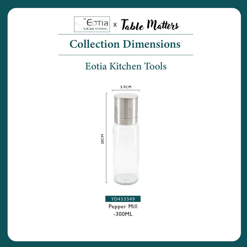 Table Matters - EOTIA Glass Oil Sprayer & Pepper Mill Set [ Glass Oil Sprayer| Pepper Mill Set]