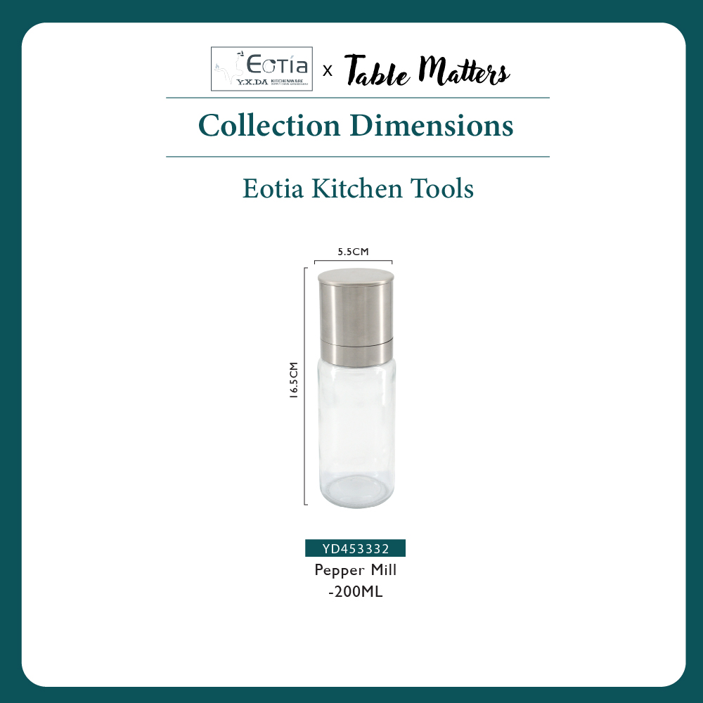 Table Matters - EOTIA Glass Oil Sprayer & Pepper Mill Set [ Glass Oil Sprayer| Pepper Mill Set]
