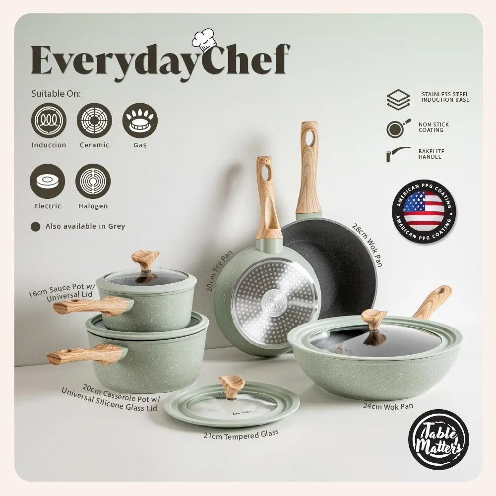 Bundle Deal - EverydayChef 16cm Pot w Lid & 20cm Fry Pan (Sage)