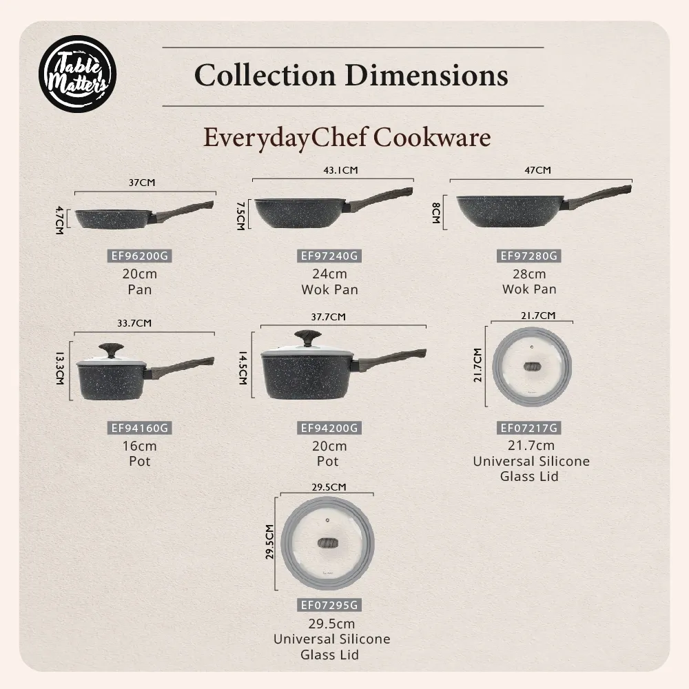 Bundle Deal - EverydayChef 16cm Pot w Lid & 20cm Fry Pan (Grey)
