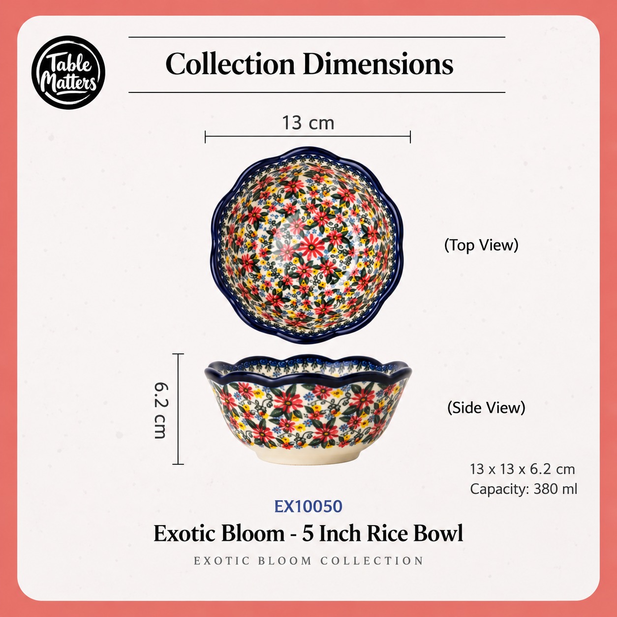 [Table Matters] Exotic Bloom Dinnerware Set [Plate | Bowl | Mug | Utensil Holder]