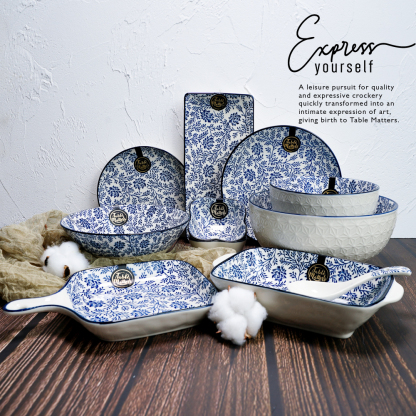 Bundle Deal - Floral Blue 12PCS Dining Set