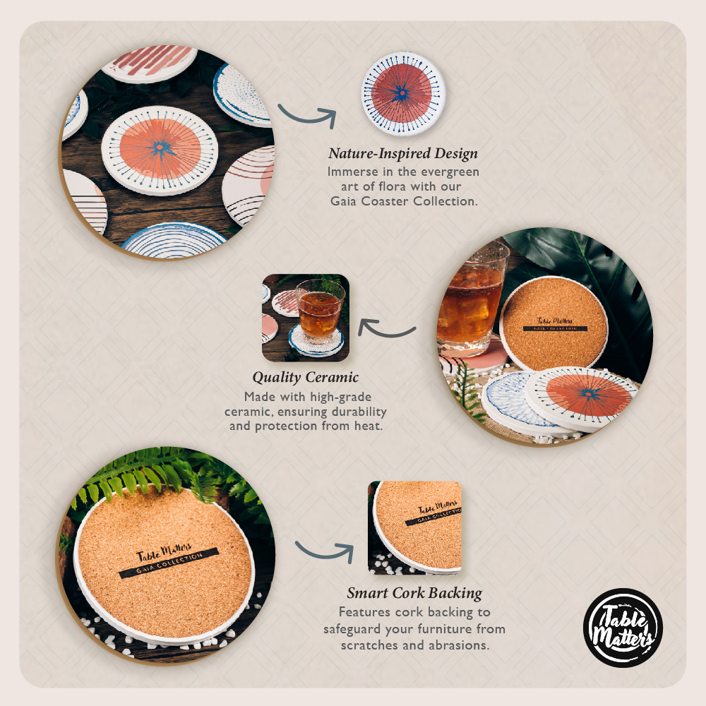 Assorted Gaia Cup Coaster Set