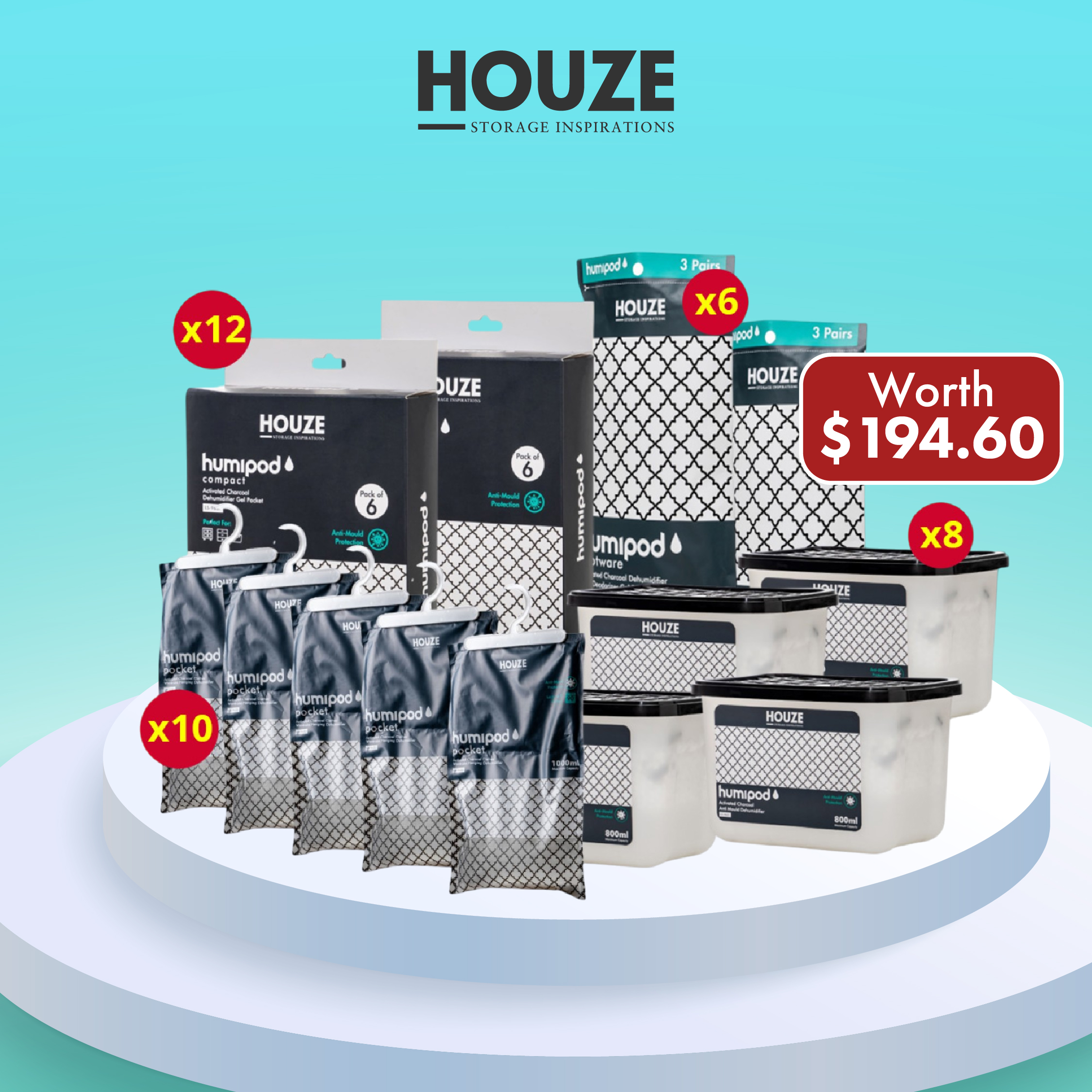 Bundle Deal - 36pcs Humipod Disposable Activated Charcoal Dehumidifier Brand Box (Worth Up To SGD193)