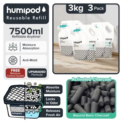 HOUZE - HUMIPOD REFILL Activated Charcoal Dehumidifier - 7,500ml | 15,000ml