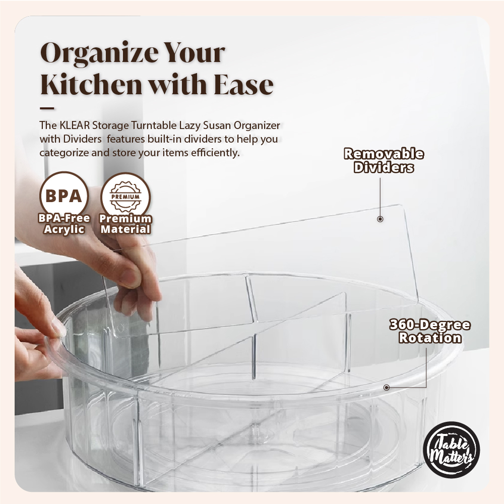 KLEAR 12.2inch/31cm Storage Turntable Lazy Susan Organizer Collection