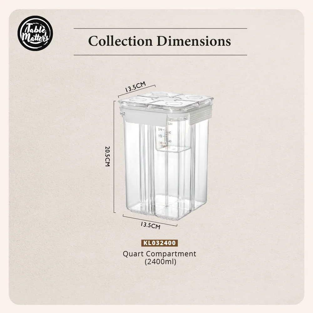 KLEAR Airtight Food Grade Compartment Storage Container Collection