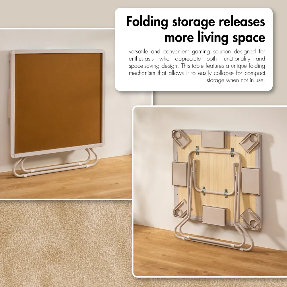 HOUZE - Zen Suede Mahjong Table 2 Color - Wooden | Foldable | Unique | Durable