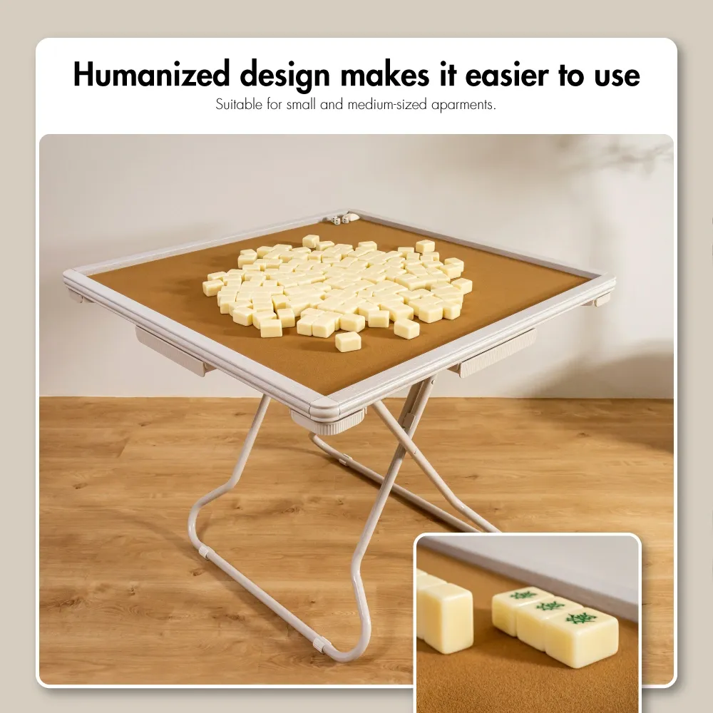 HOUZE - Zen Suede Mahjong Table 2 Color - Wooden | Foldable | Unique | Durable