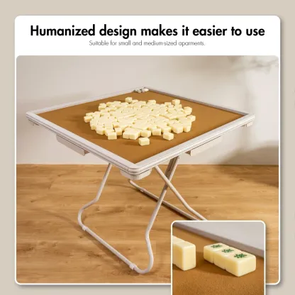 HOUZE - Zen Suede Mahjong Table 2 Color - Wooden | Foldable | Unique | Durable