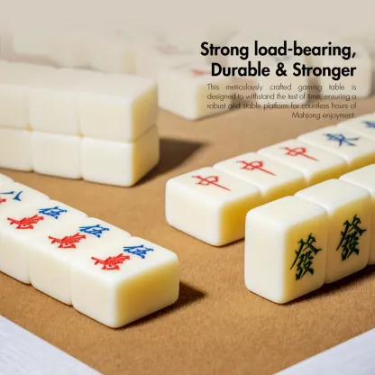 HOUZE - Zen Suede Mahjong Table 2 Color - Wooden | Foldable | Unique | Durable