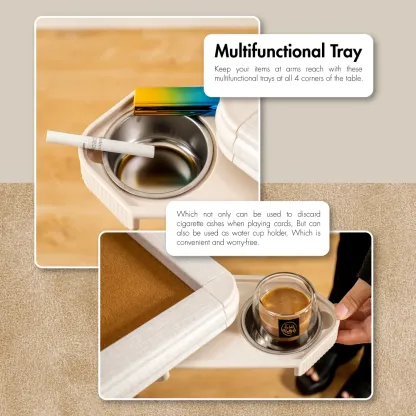 HOUZE - Zen Suede Mahjong Table 2 Color - Wooden | Foldable | Unique | Durable