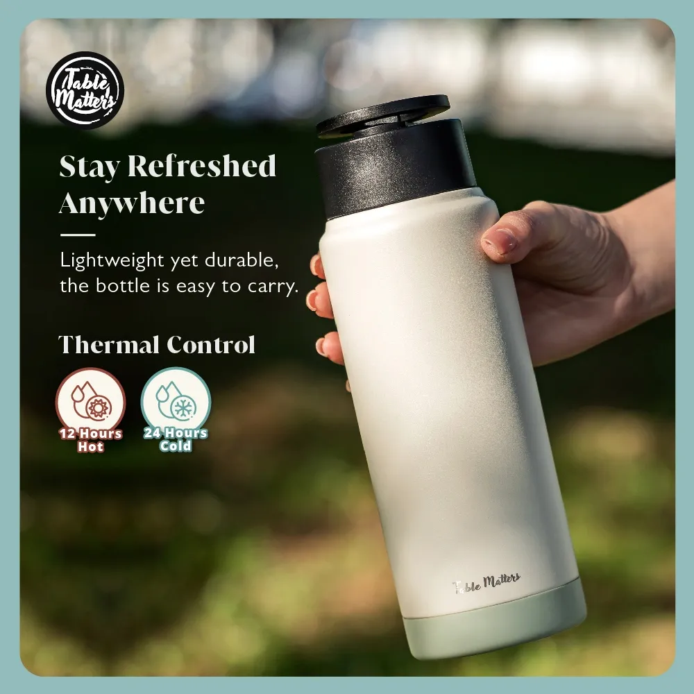 MAGSTIC - 24oz/700ml iPhone Magsafe Compatible Thermal Water Bottle with Sipping Straw Collection