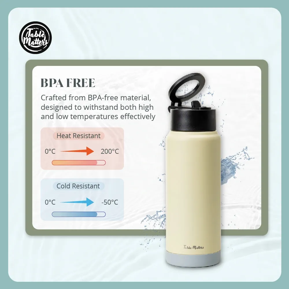 MAGSTIC - 24oz/700ml iPhone Magsafe Compatible Thermal Water Bottle with Sipping Straw Collection