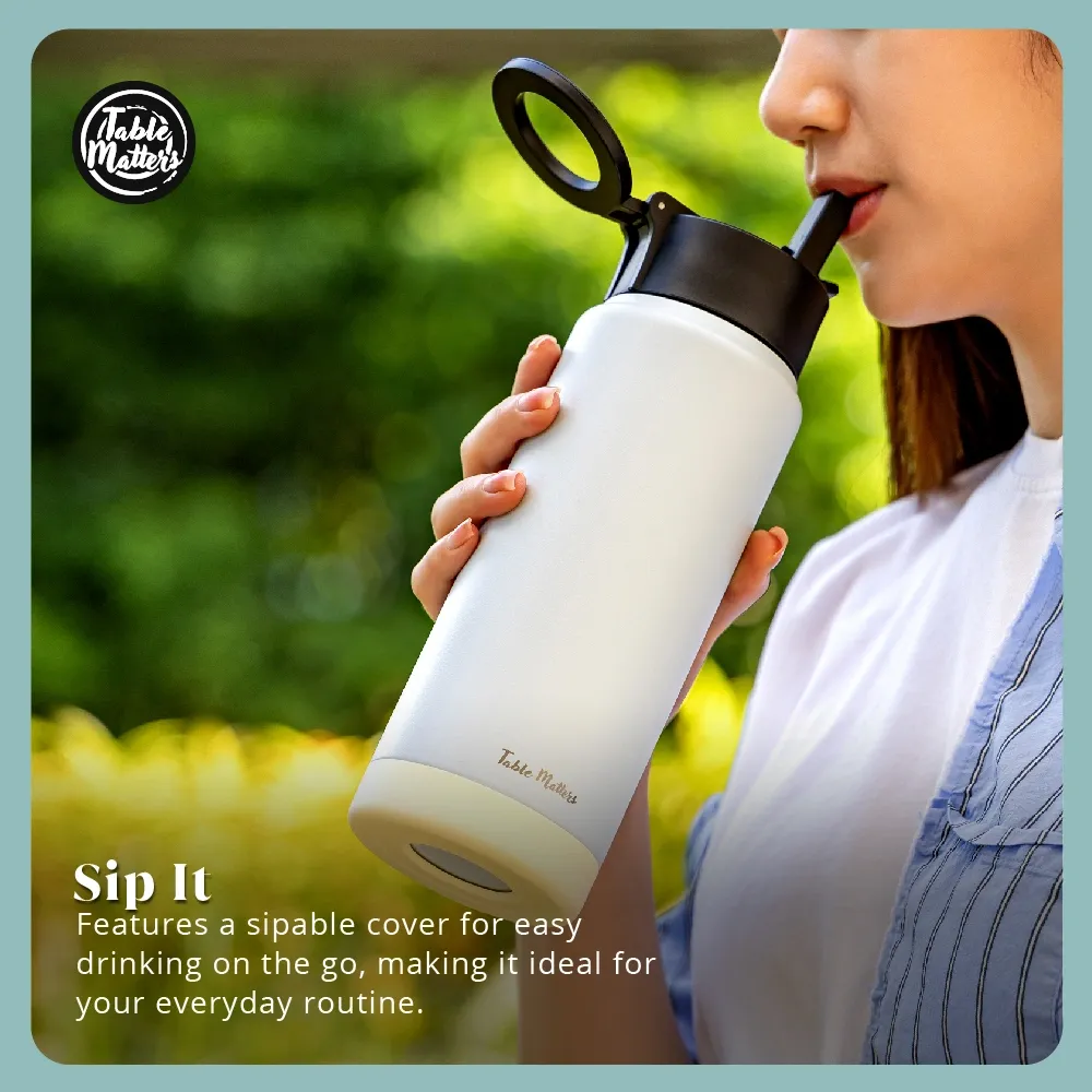 MAGSTIC - 24oz/700ml iPhone Magsafe Compatible Thermal Water Bottle with Sipping Straw Collection