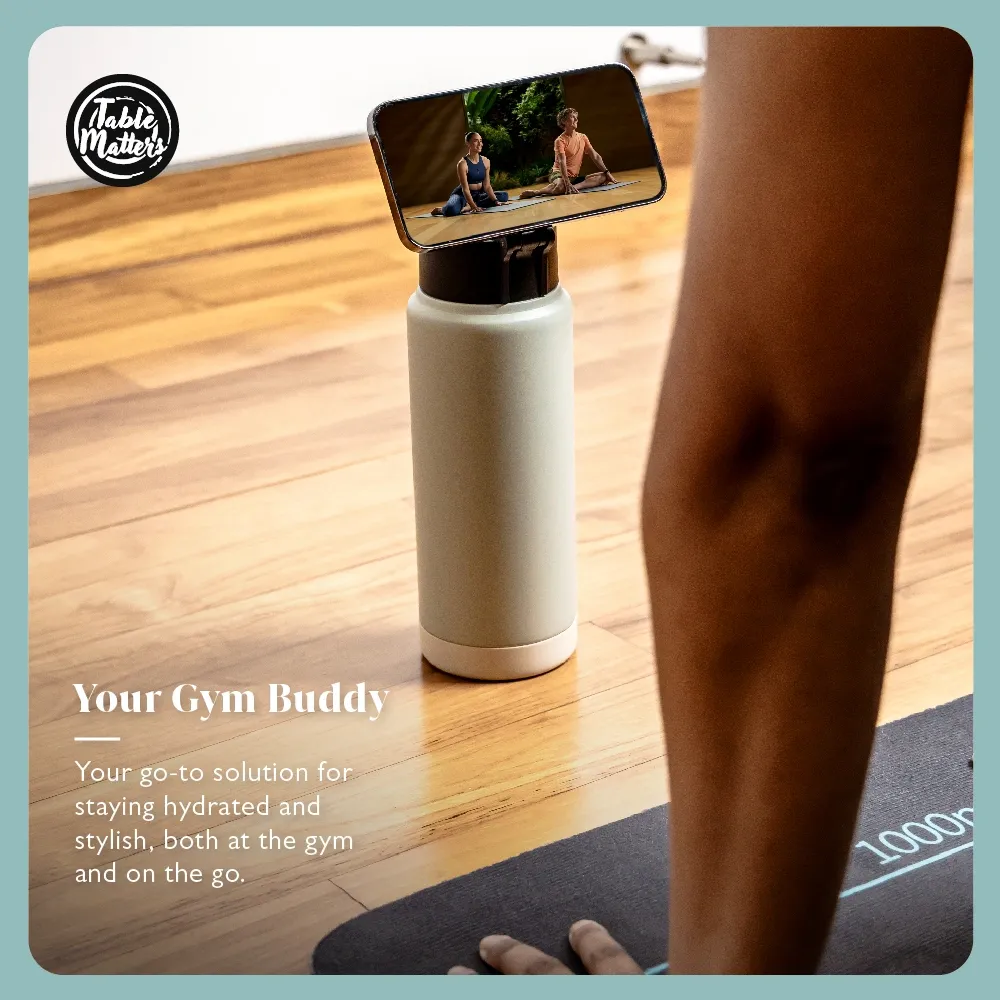 MAGSTIC - 24oz/700ml iPhone Magsafe Compatible Thermal Water Bottle with Sipping Straw Collection