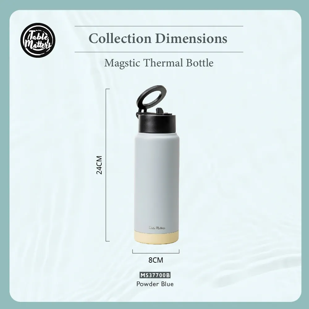 MAGSTIC - 24oz/700ml iPhone Magsafe Compatible Thermal Water Bottle with Sipping Straw Collection