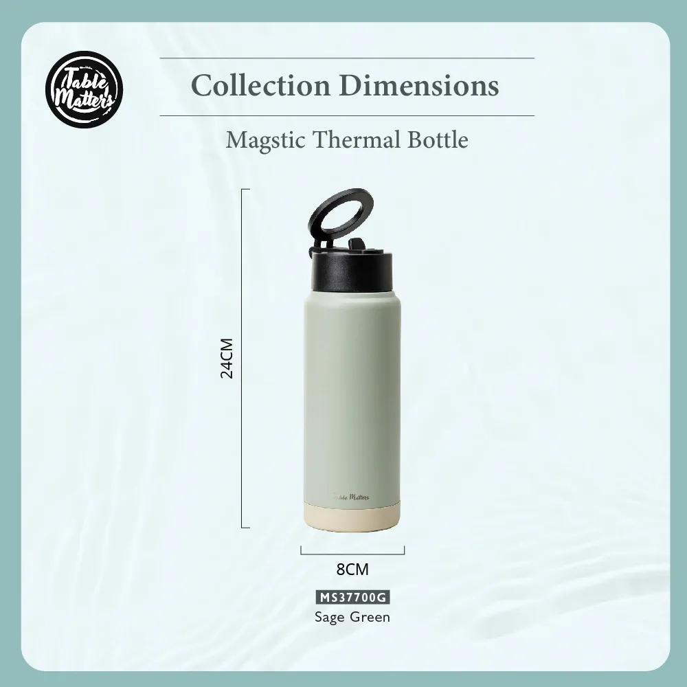 MAGSTIC - 24oz/700ml iPhone Magsafe Compatible Thermal Water Bottle with Sipping Straw Collection