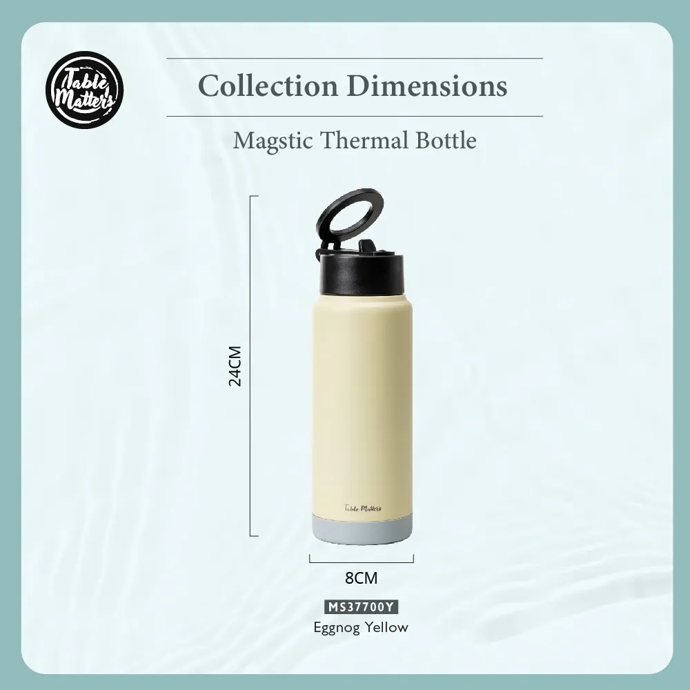 MAGSTIC - 24oz/700ml iPhone Magsafe Compatible Thermal Water Bottle with Sipping Straw Collection