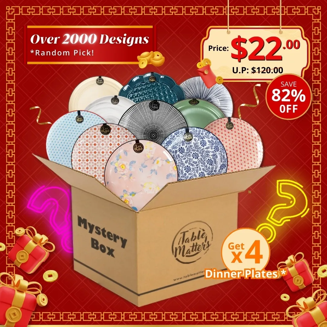 $22 4PCS MYSTERY BOX (Worth $120) - 4x Dinner Plates (Randomised)