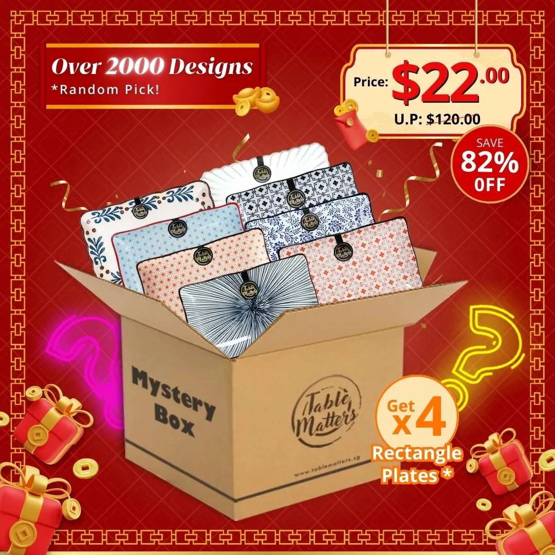 $22 4PCS MYSTERY BOX (Worth $120) - 4x Rectangle Plates (Randomised)