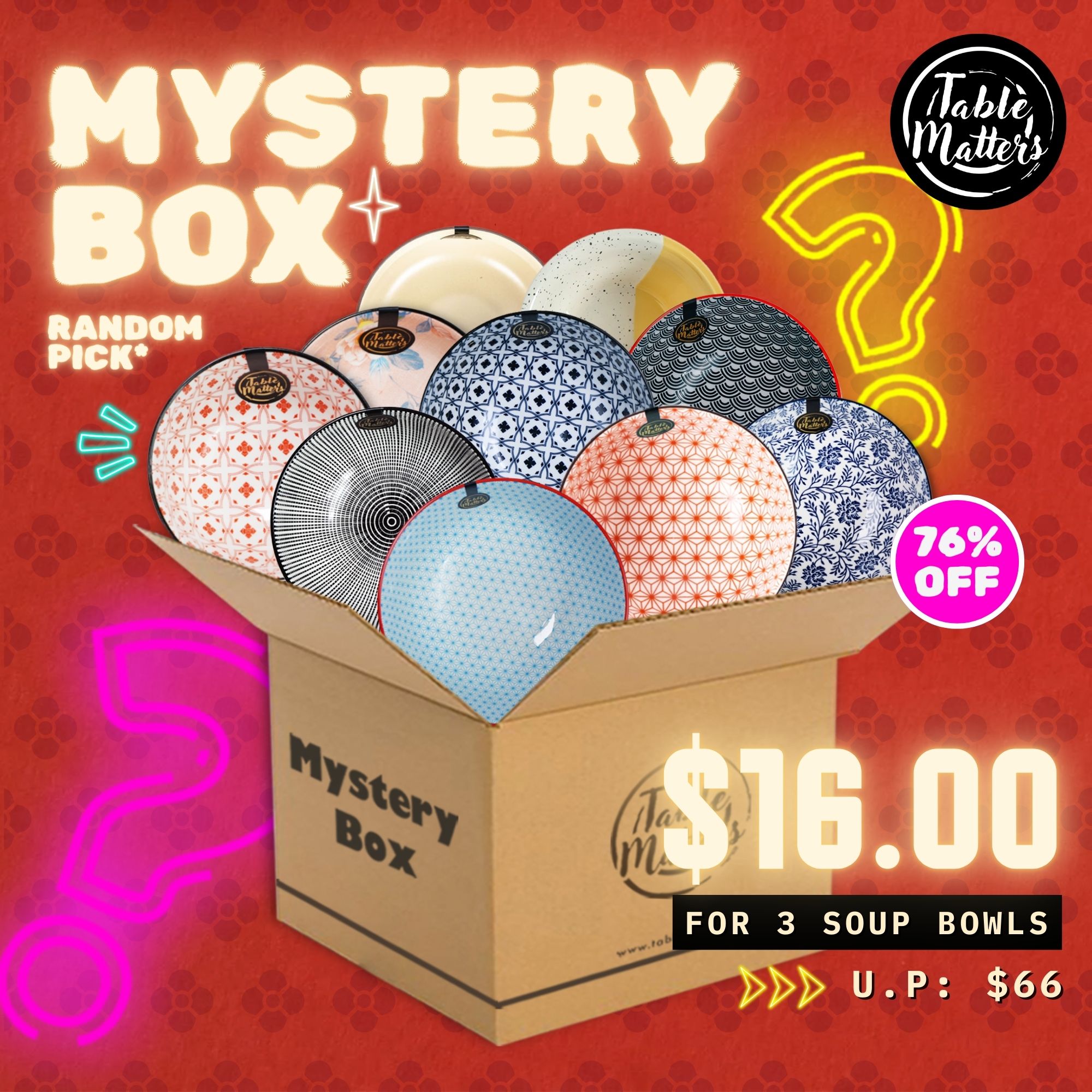 Mystery Box Special: 3x Soup Bowls (Worth $66)