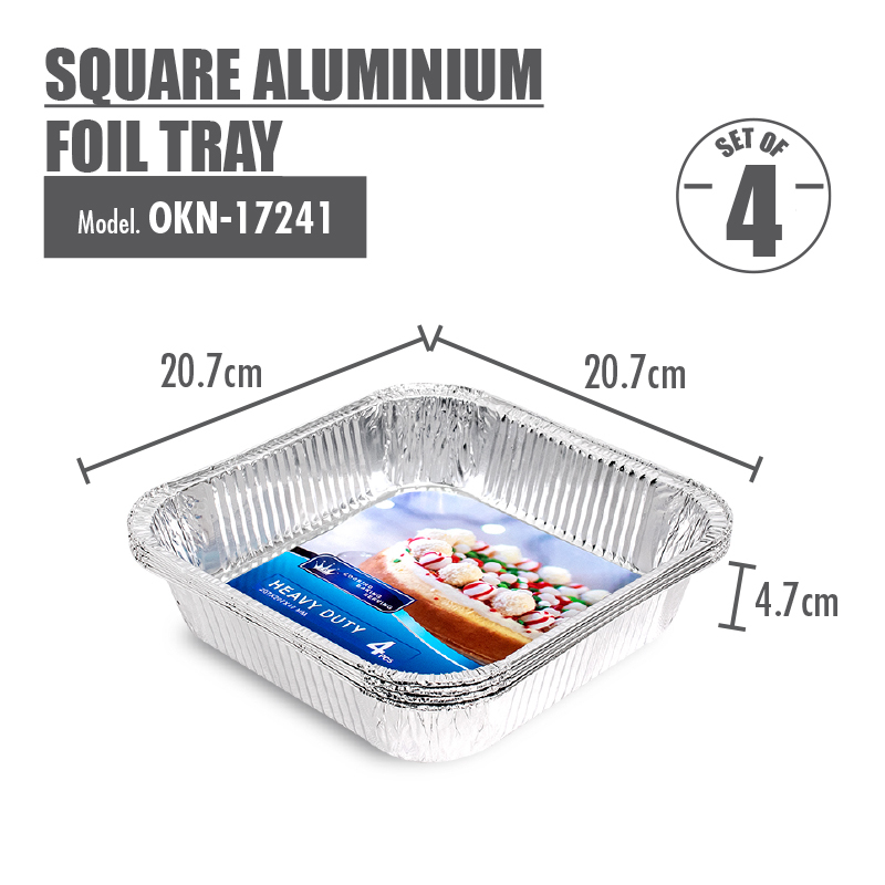 [6 For $9.90] Aluminium Foil Tray (Set of 4) - 220x158x50mm