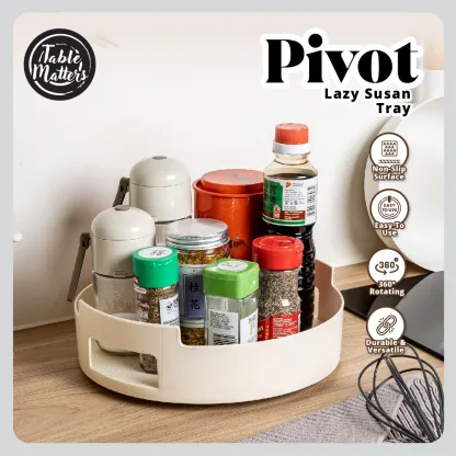 Pivot Lazy Susan 10 inch Turntable Tray - Cream