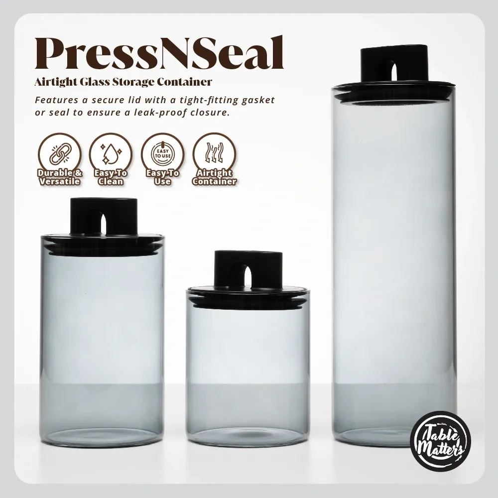 PressNseal Airtight Glass Storage Container Collection