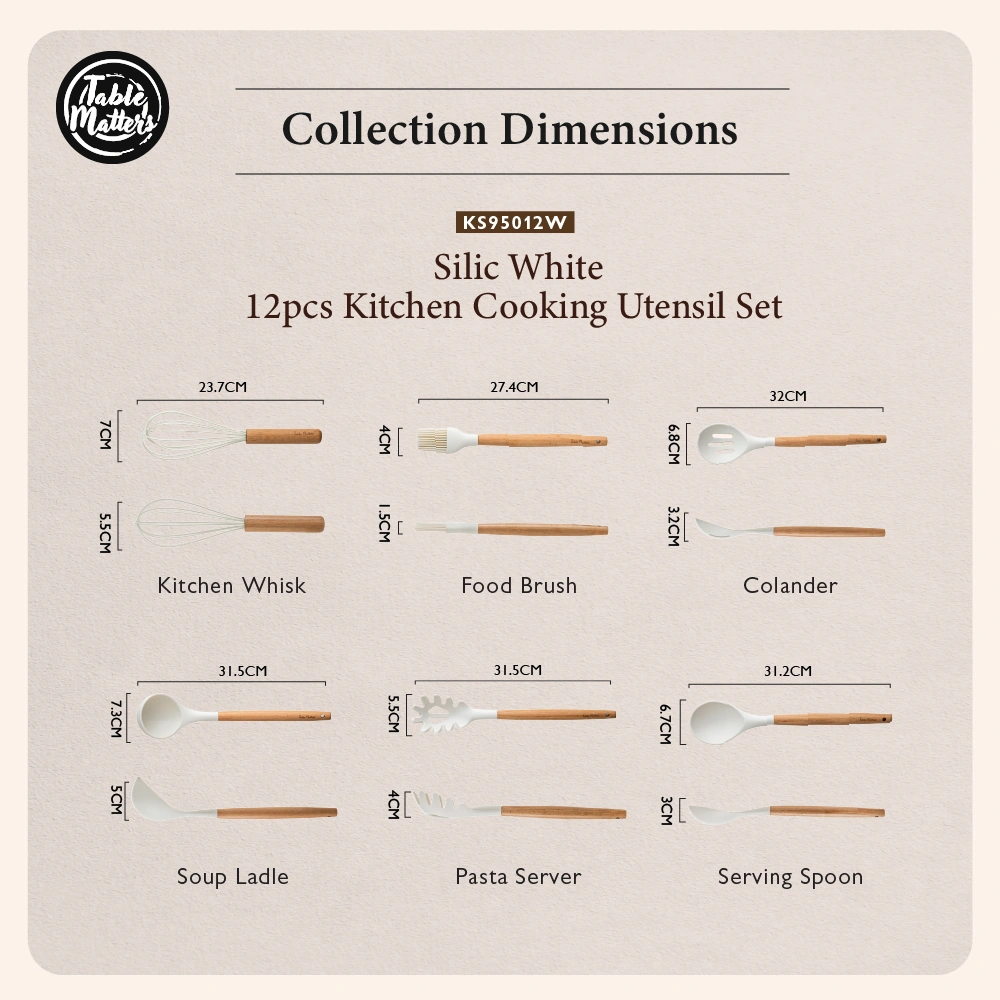 Silic White - 12pcs Kitchen Cooking Utensil Set