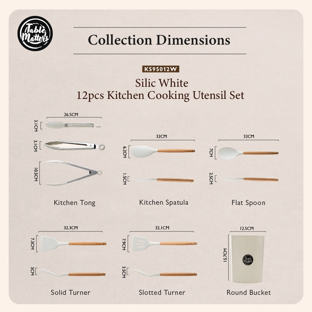 Silic White - 12pcs Kitchen Cooking Utensil Set