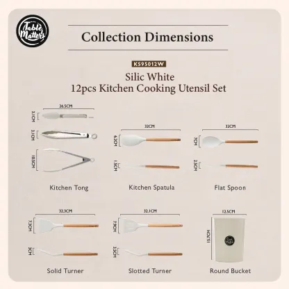 Silic White - 12pcs Kitchen Cooking Utensil Set