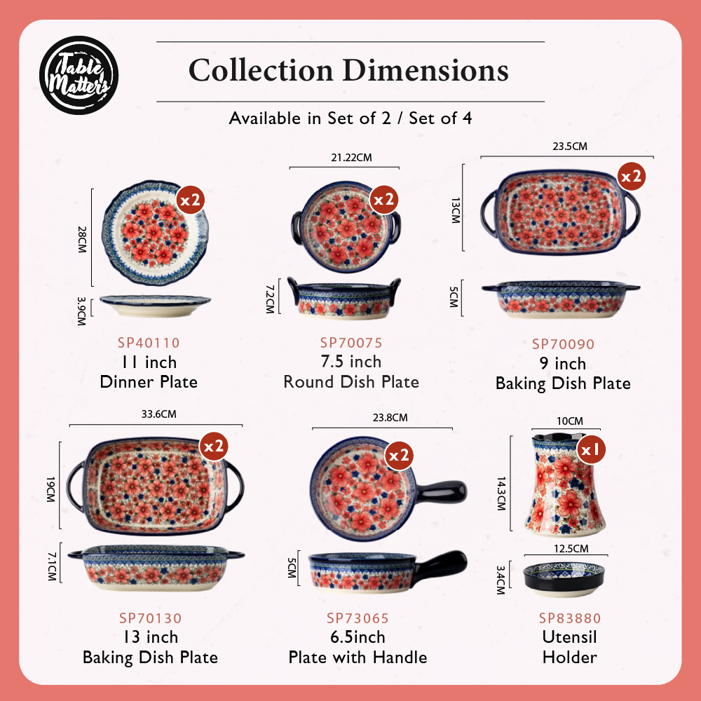 [Table Matters] Snow Plum Dinnerware Set [Plate | Bowl | Mug | Utensil Holder]