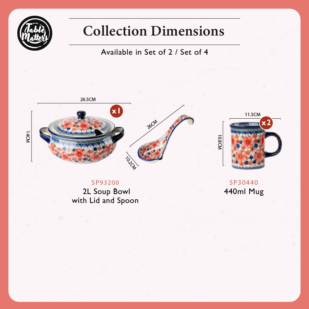 [Table Matters] Snow Plum Dinnerware Set [Plate | Bowl | Mug | Utensil Holder]