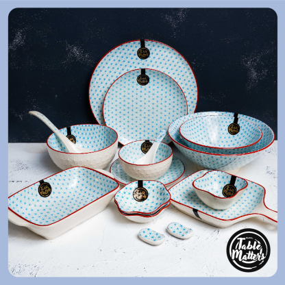 Starry Blue -  6 inch Square Plate With Handle