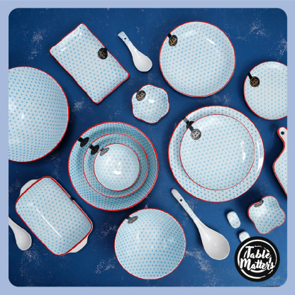 Table Matters - Starry Blue  - 6 inch Dessert Plate / 8 inch Rice Plate / 10.5 inch Dinner Plate