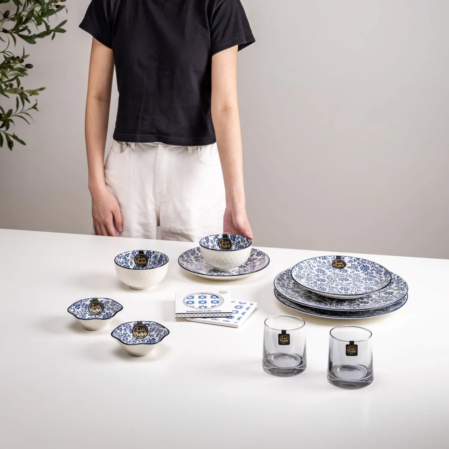 Bundle Deal - Floral Blue 12PCS Dining Set